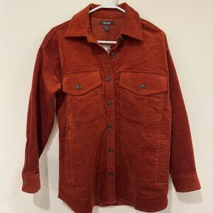 NWT Madewell Corduroy Button Down Twill Oversized Shirt-Jacket Size XXS